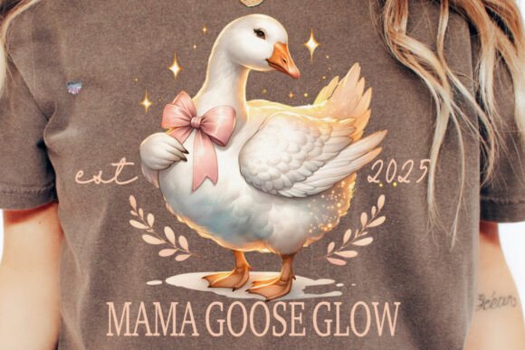Coquette Goose Mama PNG Pregnancy Glow: A Unique Digital Asset for Creative Projects