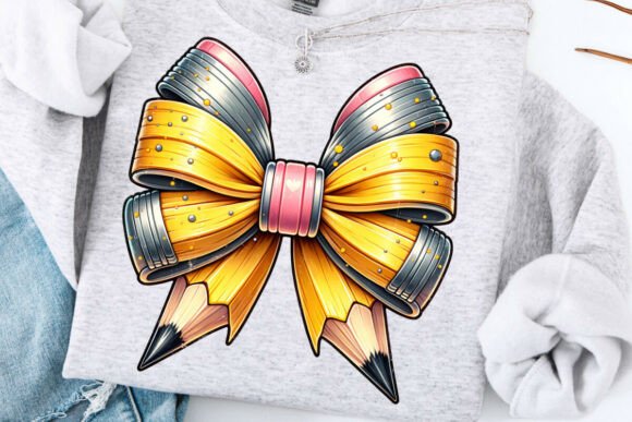 Coquette Pencil Bow PNG Teacher: A Stylish Addition to Your Classroom