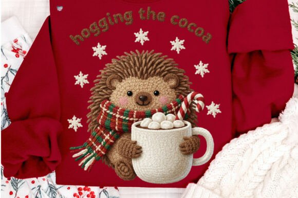 Crochet Christmas Hedghog PNG Yarn