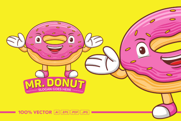 Donut Mascot Logo Vector Graphic