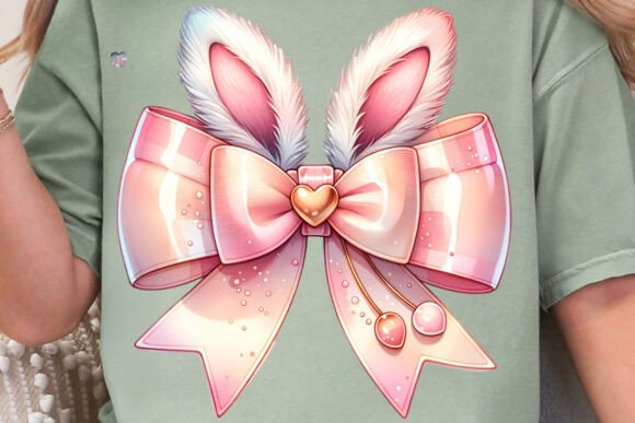 Explore the Charm of the Easter Coquette Bow PNG Pink Bunny Ears for Creative Projects