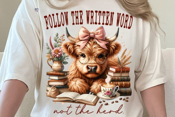 Explore the Creative Potential of Follow the Written Word Highland Cow PNG