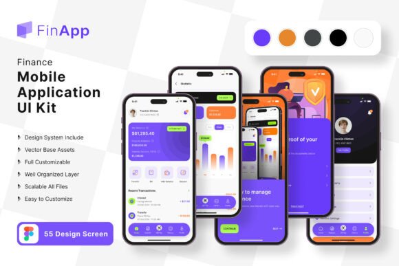 Finance Application Mobile UI KIT