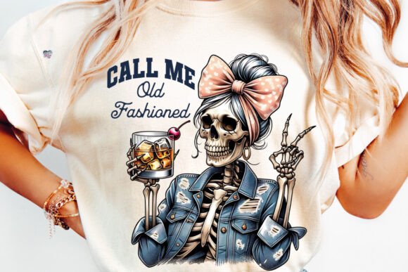 Old Fashioned Whiskey Skeleton Mom Png: A Unique Digital Design for Creative Projects