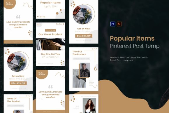 Popular Items Pinterest Post Template: A Modern Design for Business Success