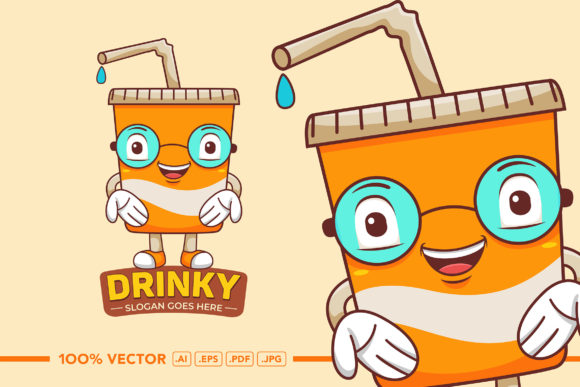 Soft Drink Mascot Logo Vector Graphic