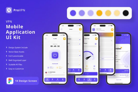 VPN Application Mobile UI KIT